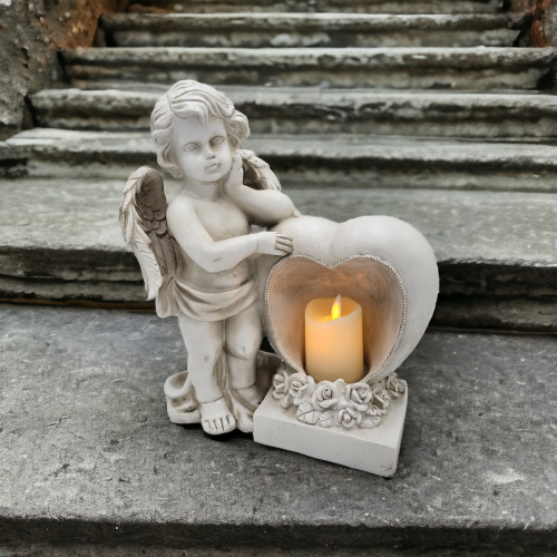 Figurka Aniołek 22 x 30 cm ze świecą LED QTY718184FD 1