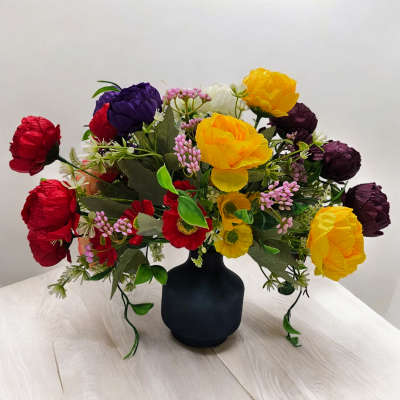 Bukiet Kamelki Metaliczny Odcień MIX kolorów VIP4985 6 Sztuk