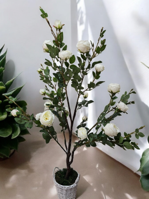 Kwiat sztuczny duży róża biała 140 x 110 cm VIP6486