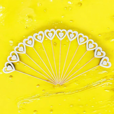 Serce Na Patyku Piku Dekoracja 23 x 5 x 5 cm AL6002 12 sztuk