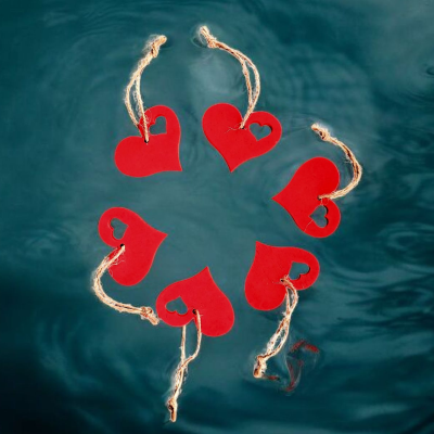 Serce zawieszka dekoracja 10 x 5 x 5 cm AL1044-3R 6 Sztuk