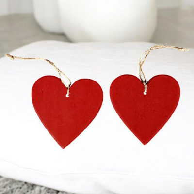 Serce zawieszka dekoracja 19 x 10 x 10 cm AL1014-1R 2 Sztuki