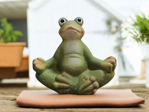 Figurka Żaba W Pozycji Jogi Medytacji Zielona DL2483-6 14 x 16 x 9 cm 1