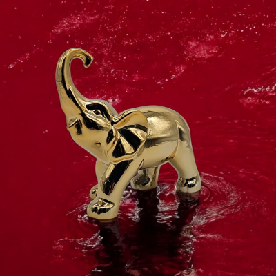 Figurka Słoń Ceramiczny Złoty 20 x 10 x 19 cm ZY22114G