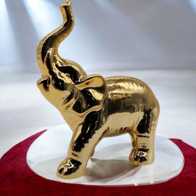 Figurka Słoń Ceramiczny Złoty 15 x 7 x 15 cm ZY22121G
