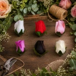 Róża Główka Kwiatowa Wyrobowa 3x6 cm M773 12 Sztuk