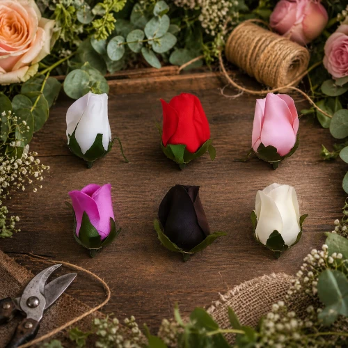 Róża Główka Kwiatowa Wyrobowa 3x6 cm M773 12 Sztuk.png