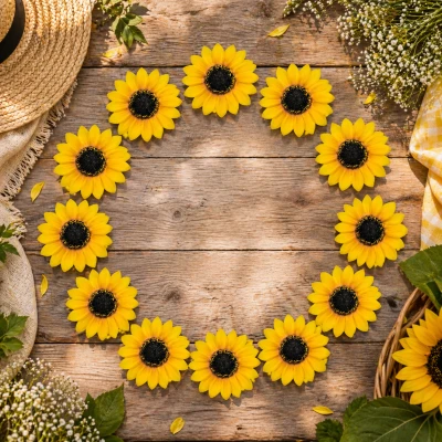 Słonecznik Główka Kwiatowa Wyrobowa 12 cm VIP6473 12 Sztuk