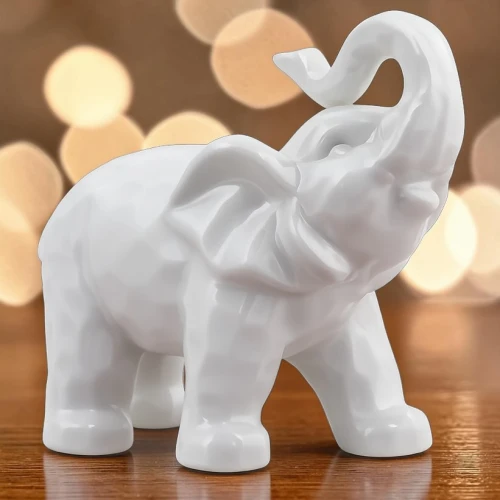 Figurka Słoń Ceramiczny Słonik Biały 11 x 5 x 9 cm ZY22128-W (5).jpg