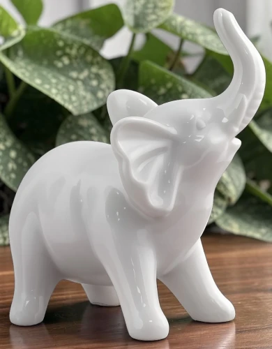 Figurka Słoń Ceramiczny Słonik Biały 11 x 7 x 14 cm ZY21860-2W (5).jpg