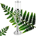 Świecznik Srebrny Metalowy Owal z Kryształkami JX-192-1S 16 x 56 cm (min).png