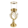 Świecznik Złoty Metalowy Owal z Kryształkami JX-192-1G 16 x 56 cm (1).png