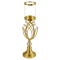 Świecznik Złoty Metalowy Owal z Kryształkami JX-192-1G 16 x 56 cm (3).png