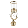 Świecznik Złoty Metalowy Owal z Kryształkami JX-192-2G 16 x 62 cm (2).png