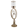Świecznik Złoty Metalowy Owal z Kryształkami JX-192-2G 16 x 62 cm (3).png