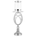 Świecznik Złoty Metalowy Owal z Kryształkami JX-192-2S 16 x 62 cm (1).png