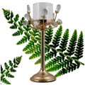 Świecznik Metalowy Ozdobny Złoty z Kryształkami JX-054-3G 18 x 29 cm (min).png