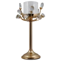 Świecznik Metalowy Ozdobny Złoty z Kryształkami JX-054-3G 18 x 29 cm (1).png