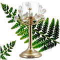Świecznik Metalowy Ozdobny Złoty z Kryształkami JX-054-2G 18 x 24 cm (MIN).png