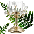 Świecznik Metalowy Ozdobny Złoty z Kryształkami JX-054-1G 18 x 19 cm (min).png