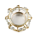 Świecznik Metalowy Ozdobny Złoty z Kryształkami Okrągły JX-123-1G 17 x 13 cm (3).png